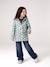 Printed hooded raincoat for girls green+multicoloured+navy blue+vanilla 