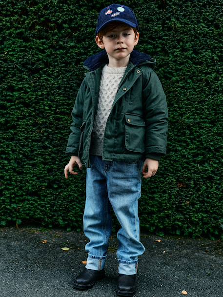 Parka with removable hood for boys lichen 
