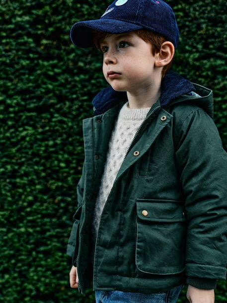 Parka with removable hood for boys lichen 