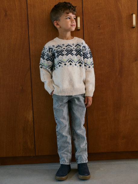 Wide Easy to Slip On Jeans for Boys bleached denim+brut denim+grey+stone 