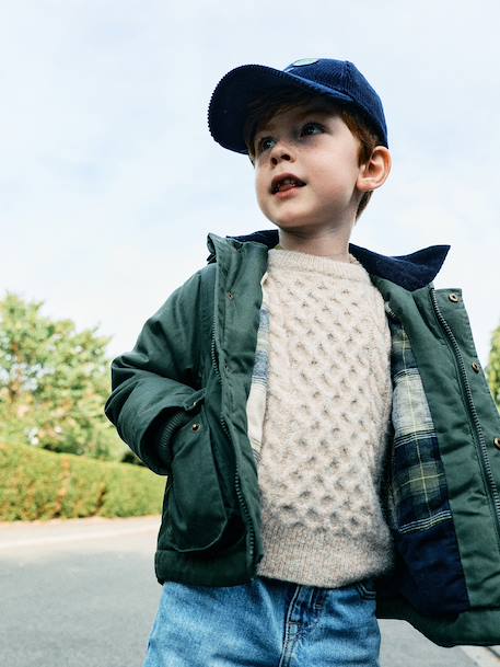 Long-sleeved cable knit jumper for boys marl beige 