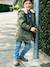 Long hooded windbreaker for boys olive 