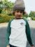 Long-sleeved T-shirt for boys bordeaux red+ochre+sage green 