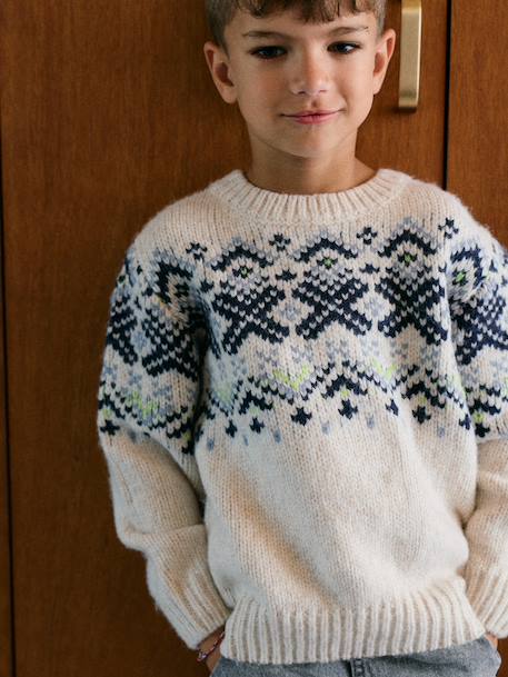 Jumper Jacquard  for boys white 