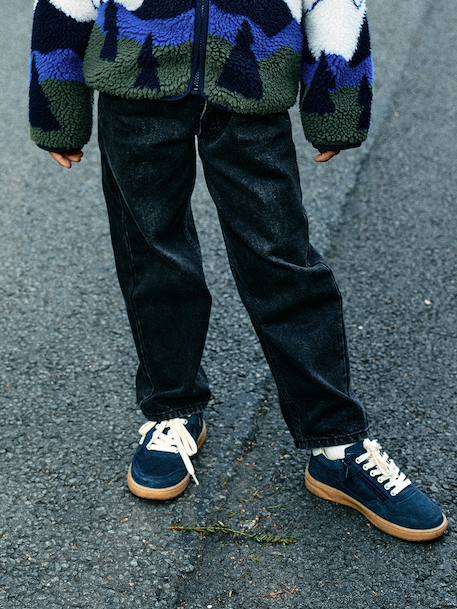 Loose-fit jeans for boys black+double stone 
