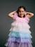 Fancy dress ruffle dress multicoloured 
