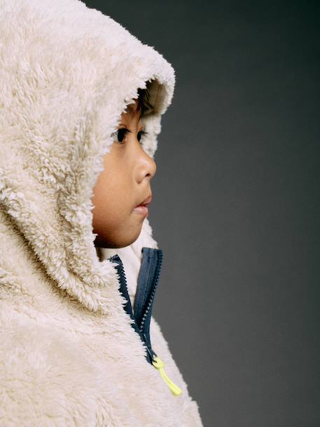 Hooded fleece sweatshirt for boys white 