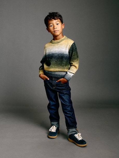 Round-neck jumper for boys ecru 