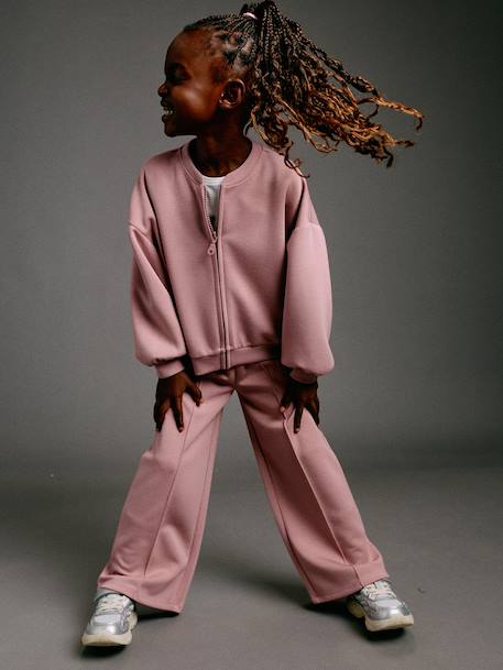 Wide-leg joggers for girls old rose 
