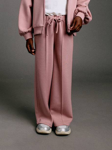 Wide-leg joggers for girls old rose 
