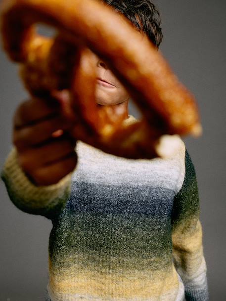 Round-neck jumper for boys ecru 