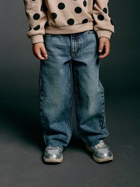 Straight-leg jeans for girls light blue+medium blue 