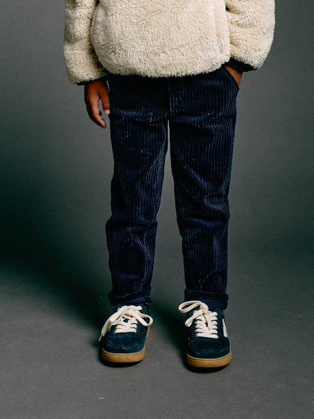 Corduroy Trousers, Easy to Slip On, for Boys beige+navy blue+slate blue 