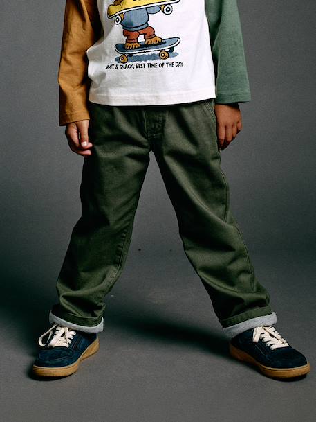 Wide-leg trousers for boys khaki+night blue 