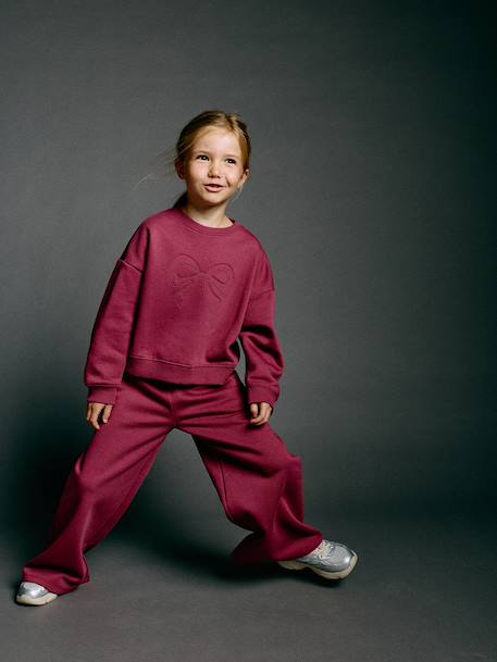 Sweatshirt and joggers set for girls plum 