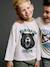 Top with Animal Motif, for Boys fir green+petrol blue+white 