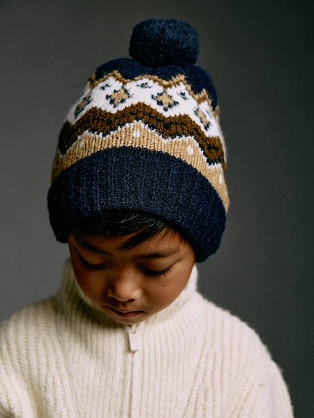 Hat, snood and gloves set for boys mocha 