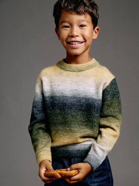 Round-neck jumper for boys ecru 