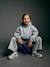 Zip-up sweatshirt tracksuit set for girls marl grey 