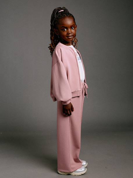 Wide-leg joggers for girls old rose 