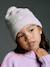 Knitted hat, snood and gloves set for girls sandy beige 