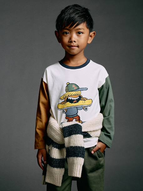 Long-sleeved T-shirt for boys ecru 