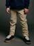 Easy-to-put-on chino-style trousers for boys beige+navy blue 