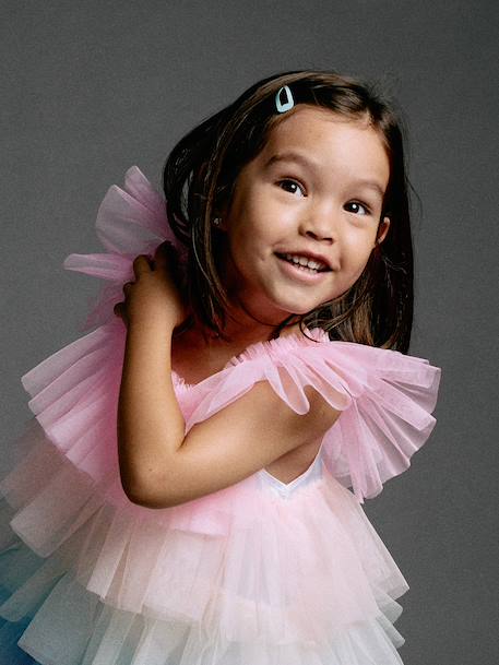 Fancy dress ruffle dress multicoloured 