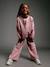 Zip-up sweatshirt for girls old rose 