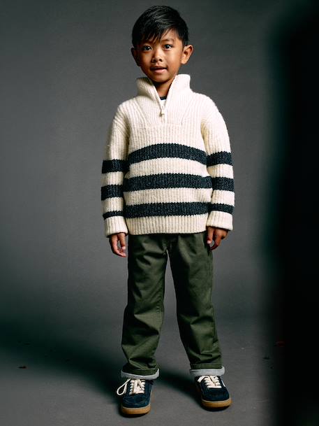 Wide-leg trousers for boys khaki+night blue 