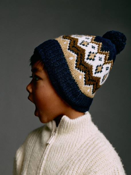 Hat, snood and gloves set for boys mocha 