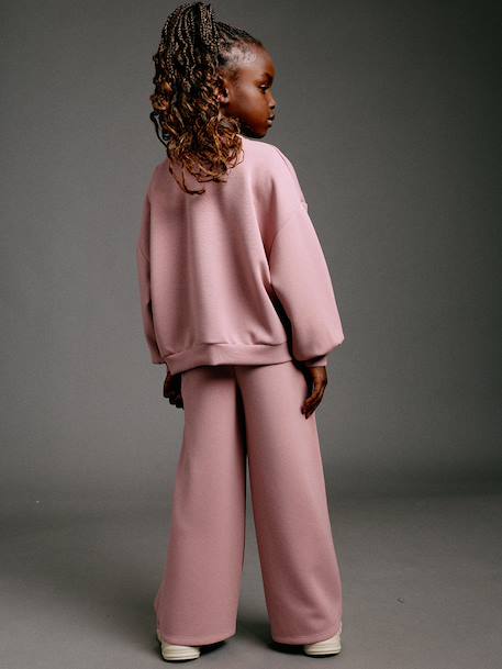 Zip-up sweatshirt for girls old rose 