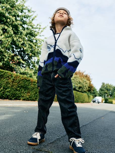 Loose-fit jeans for boys black+double stone 