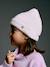 Ribbed hat for girls ecru+navy blue 
