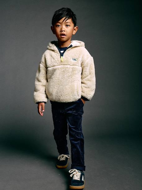 Corduroy Trousers, Easy to Slip On, for Boys beige+navy blue+slate blue 