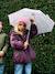 Hooded Parka with Faux Fur Lining for Girls black+camel+dark green+dusky pink+navy blue+plum 