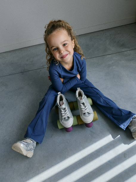 Technical long-sleeved T-shirt for girls medium blue 