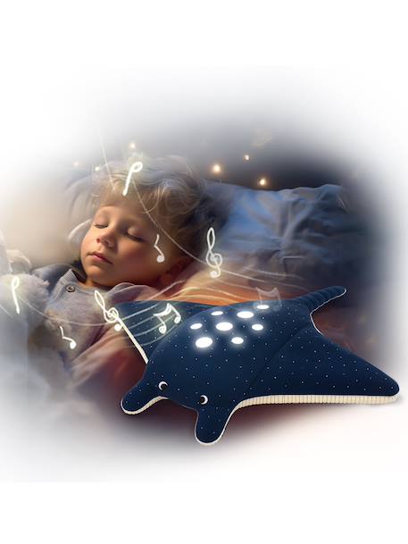 Stingray night light soft toy by Dodo Dreamer blue 