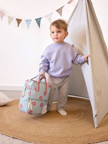 Square backpack for kids LASSIG blue+rose 