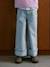 Wide-leg jeans for girls bleached denim 