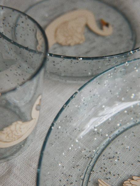 Glitter dinner set KONGES SLOJD blue+rose 