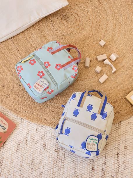 Square backpack for kids LASSIG blue+rose 