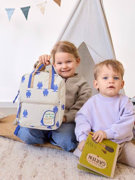 Square backpack for kids LASSIG blue+rose 