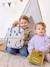 Square backpack for kids LASSIG blue+rose 