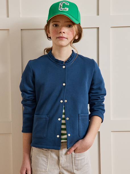 Fleece cardigan by CYRILLUS navy blue 