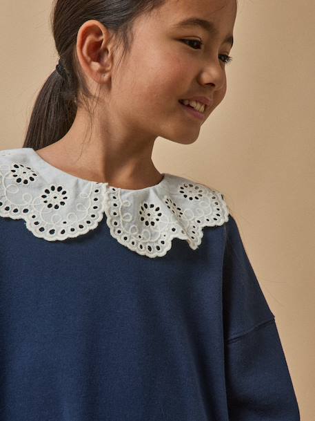 Dress with XL collar by CYRILLUS navy blue 