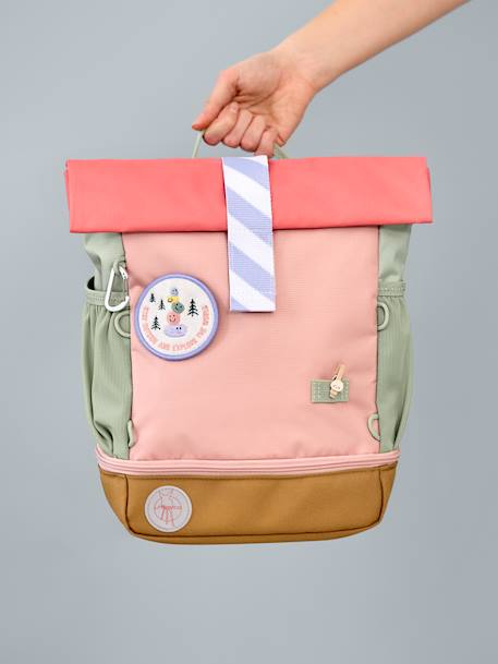 Rolltop backpack Sunny blue+rose 