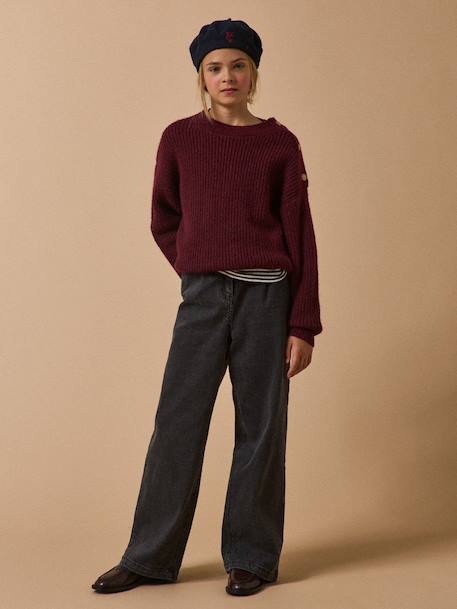Pearl knit jumper by CYRILLUS bordeaux red 