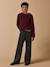 Pearl knit jumper by CYRILLUS bordeaux red 
