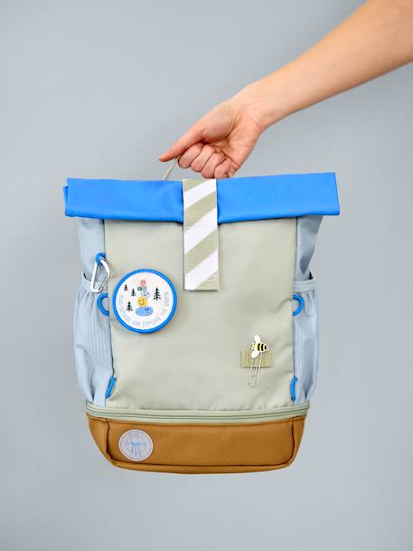 Rolltop backpack Sunny blue+rose 